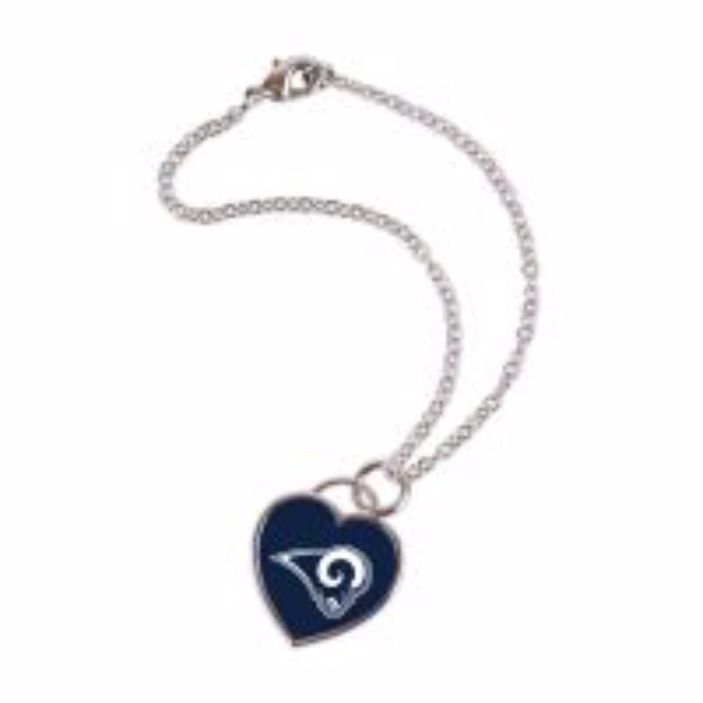 Los Angeles Rams Heart Bracelet W/3D Heart